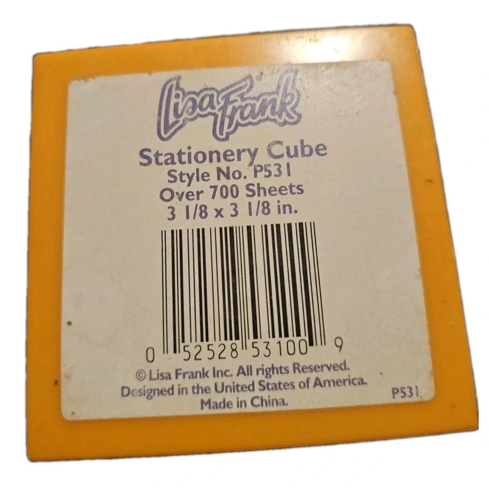 1990s Vtg LISA FRANK Stationary Cube Post It Note Holder Bubble Cats Kittens